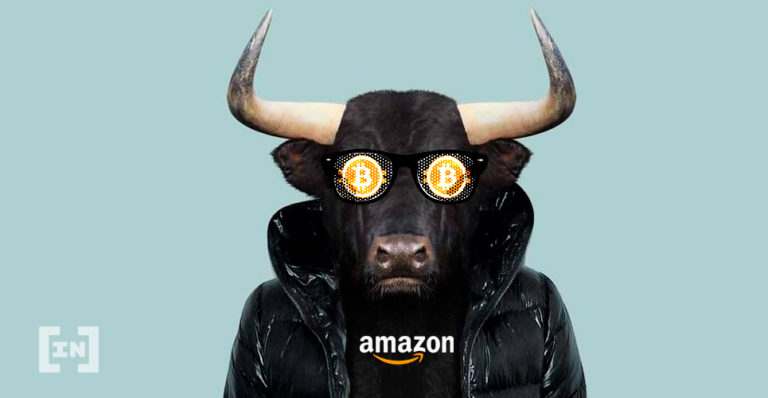 Bitcoin Bulle in mit Amazon Logo