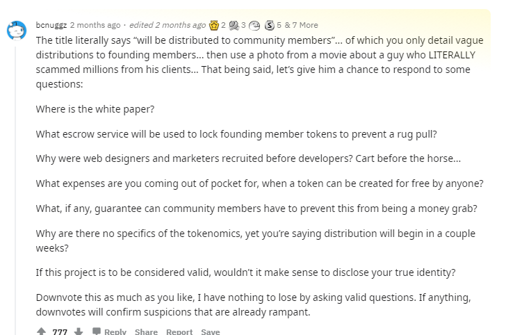Ein Screenshot von Reddit