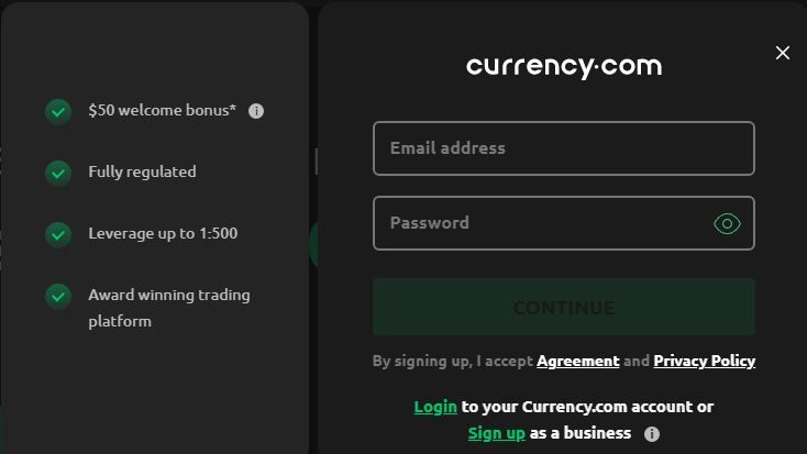 currency. com registrierung