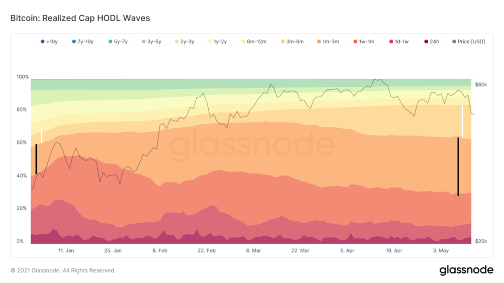 glassnode bitcoin realized cap hodl waves