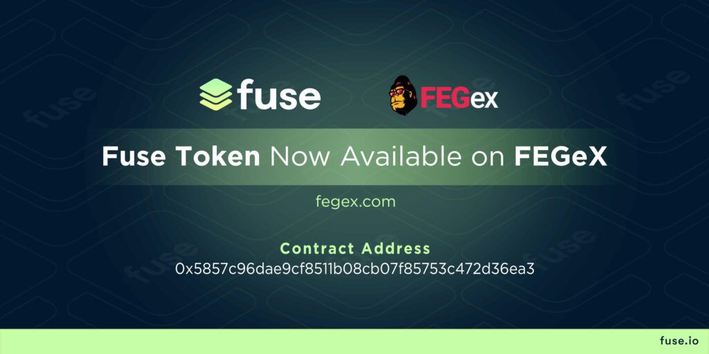 Fuse Network Blockchain für DeFi kündigt DEX-Listing auf FEGex an