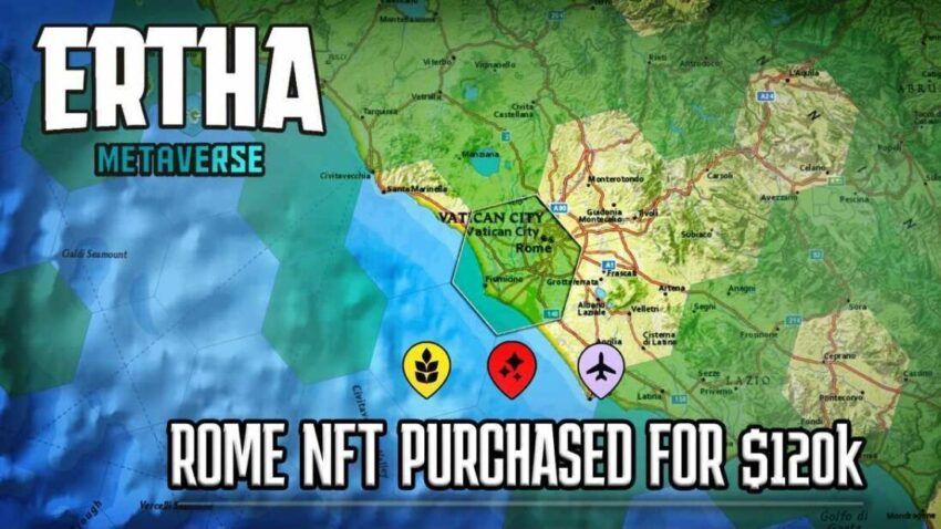 Ertha Metaverse verkauft NFT von Rom für eine Rekordsumme von 120.000 USD