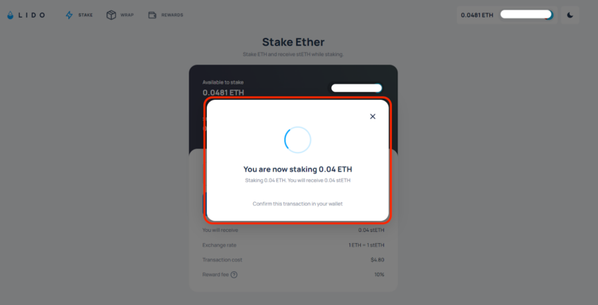 Lido Ethereum Staking Anleitung