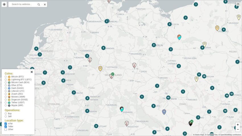 Bitcoin ATMs Germany Map
