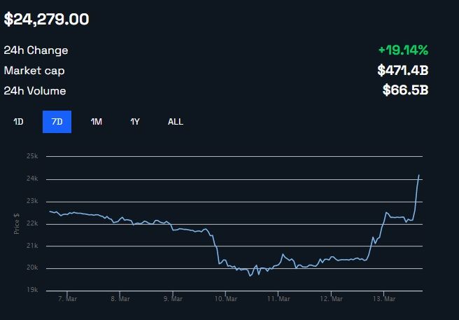 Bitcoin Kurs Chart 7-Tage