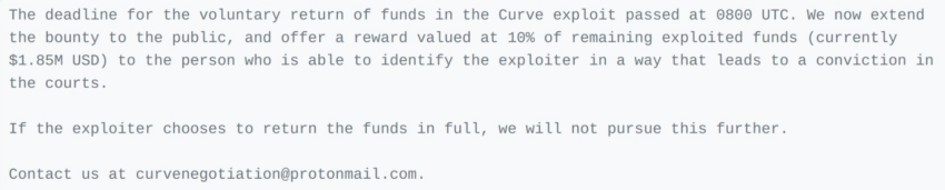 Curve Nachricht Hack